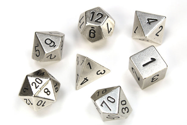 Chessex Solid Metal Polyhedral 7-Die Set - Silver