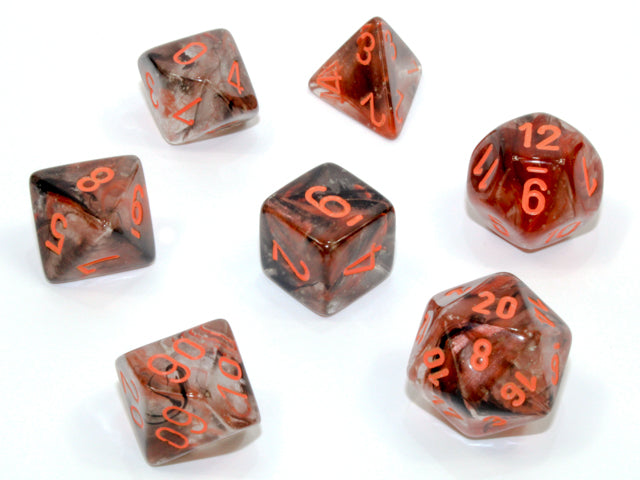 Chessex - Nebula® Polyhedral Copper Matrix/orange Luminary 7-Die Set