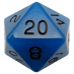 Mega Acrylic d20: Glow Blue