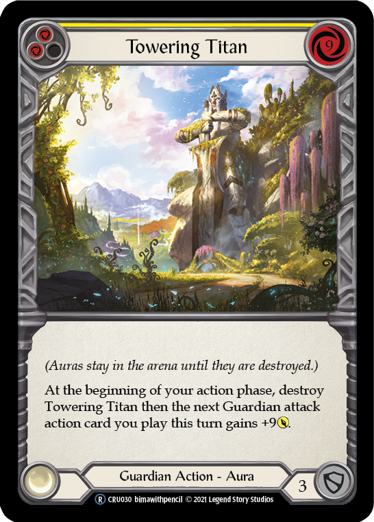 Towering Titan (Yellow) [U-CRU030-RF] (Crucible of War Unlimited)  Unlimited Rainbow Foil