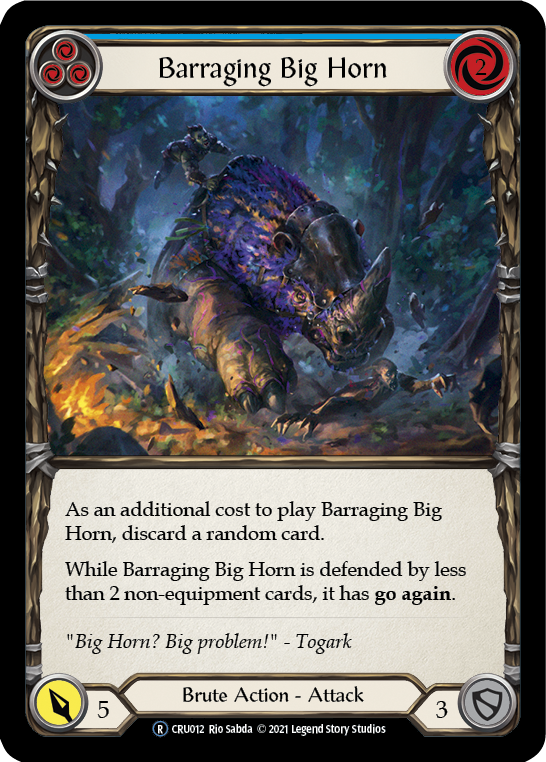 Barraging Big Horn (Blue) [U-CRU012-RF] (Crucible of War Unlimited)  Unlimited Rainbow Foil