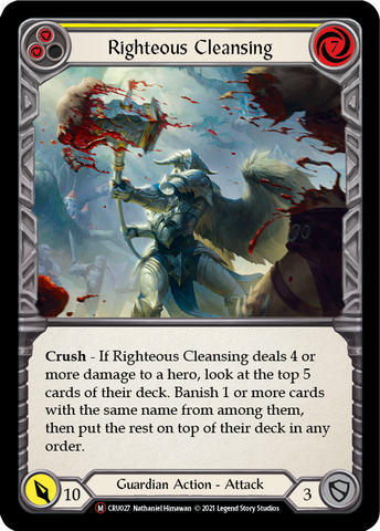Righteous Cleansing [U-CRU027-RF] (Crucible of War Unlimited)  Unlimited Rainbow Foil