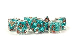 Pearl Resin Poly Set: Teal w/ Copper Numbers