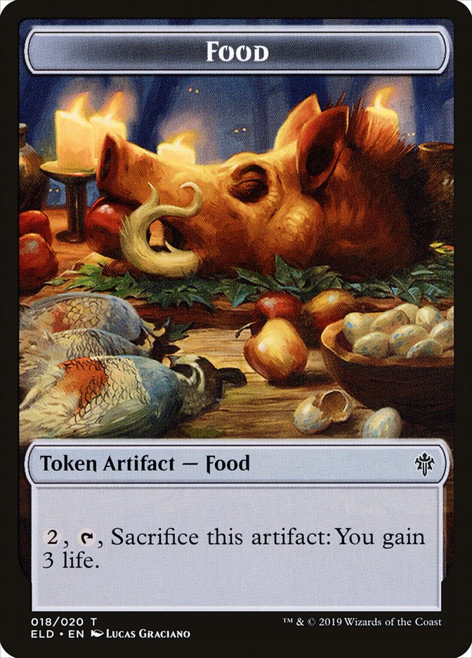 mtg food token cards Big 4 Bloomburrow Food // Coruscation Mage Token Artifact Food Food Token (018/020) [Throne of