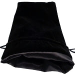 Dice Bag Large Black Velvet with Black Satin Lining