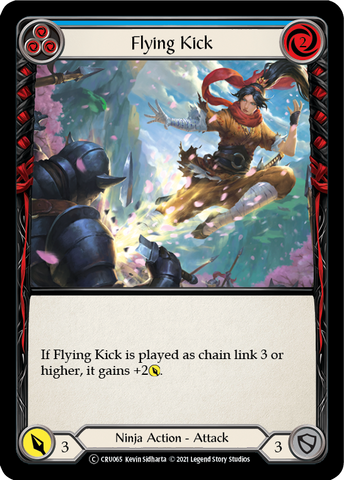 Flying Kick (Blue) [U-CRU065-RF] (Crucible of War Unlimited)  Unlimited Rainbow Foil