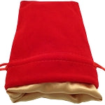 Dice Bag 4"x6" Red Velvet  with Gold Satin Lining