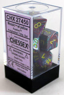 Chessex 7-Die Polyhedral Set - Festive  (Mosaic/Yellow)