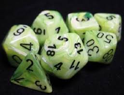 Marble Green w/dark green Signature Polyhedral 7-Die Set