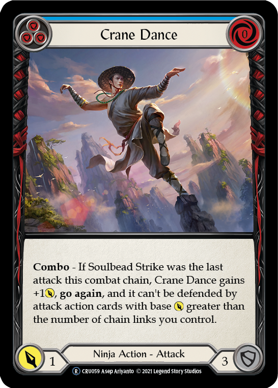 Crane Dance (Blue) [U-CRU059-RF] (Crucible of War Unlimited)  Unlimited Rainbow Foil