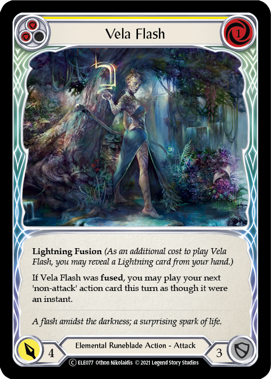 Vela Flash (Yellow) [U-ELE077] (Tales of Aria Unlimited)  Unlimited Rainbow Foil