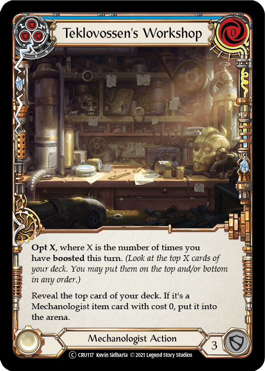 Teklovossen's Workshop (Blue) [U-CRU117-RF] (Crucible of War Unlimited)  Unlimited Rainbow Foil