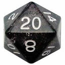 Metallic Dice Games: 35mm Mega D20 - Ethereal Black with White