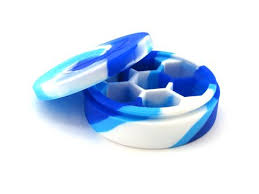 Silicone Round Dice Case: Blue/White/Light Blue