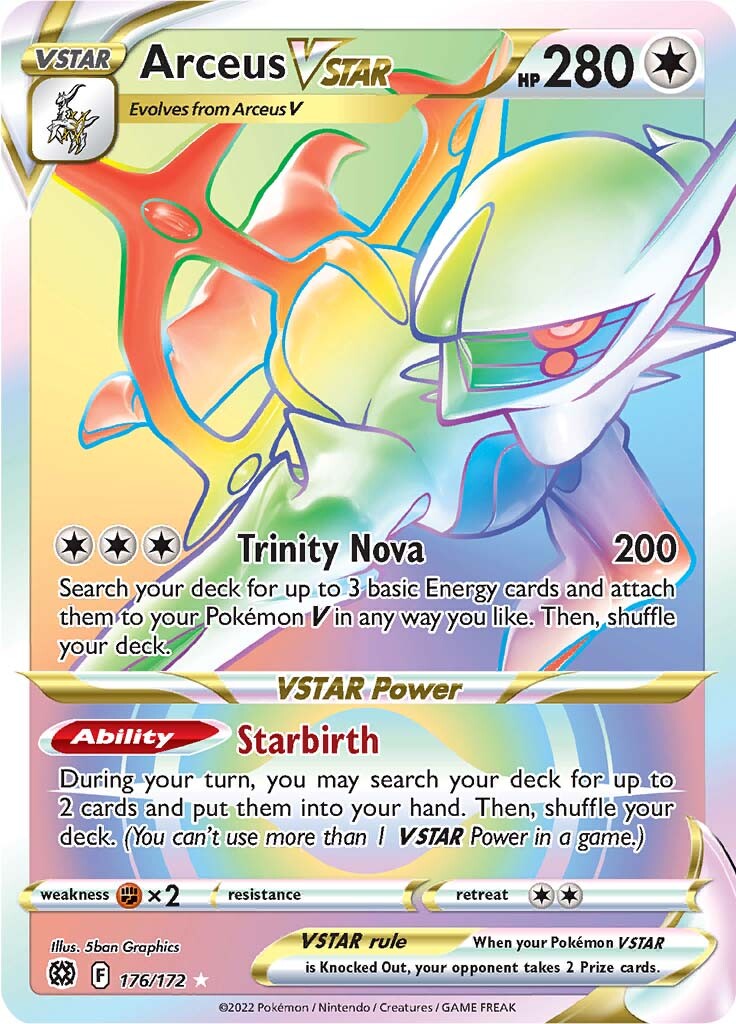 pokemon sword and shield brilliant stars rare cards Arceus VSTAR 123/172 reveal it Grimmsnarl (094/172) [Sword & Shield: