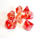 Chessex 7-Die Set Nebula Luminary: Red/Silver