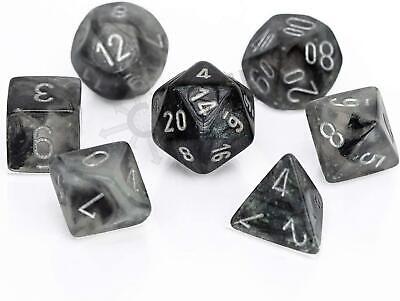 Chessex : Polyhedral 7-Die Set: Borealis: Light Smoke/Silver with Luminary