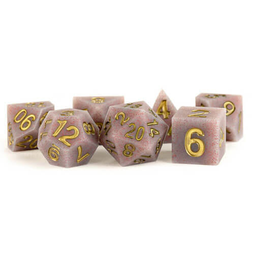 Sharp Edge Silicone Rubber Dice Set - Volcanic Soot