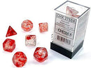 Chessex 7-Die Set Nebula Luminary: Red/Silver