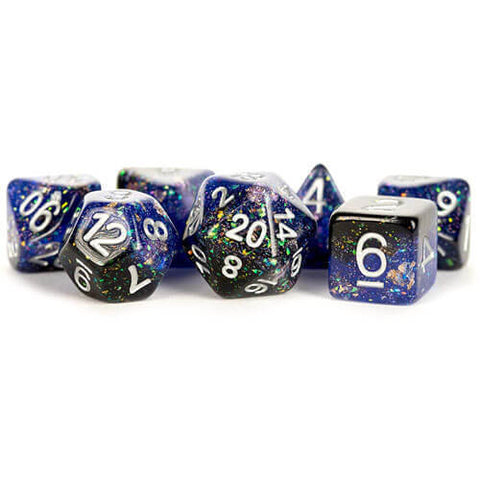 16mm Resin Poly Dice Set: Eternal - Blue/Black