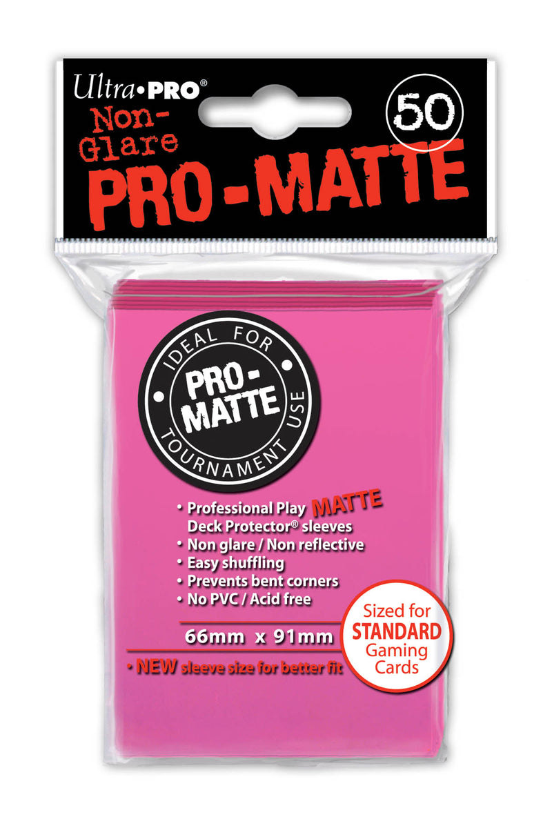 Ultra Pro Matte Sleeves Standard 50ct - bright pink