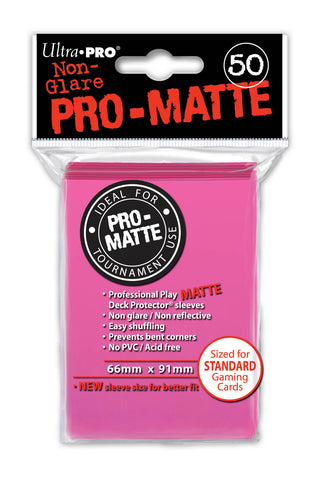 Ultra Pro Matte Sleeves Standard 50ct - bright pink